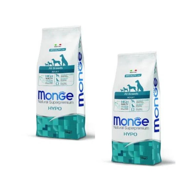 Monge Superpremium All Breeds Adult Hypo 12kg - 2 Sacchi Monge Superpremium All Breeds Adult Hypo 12kg - 2 Sacchi